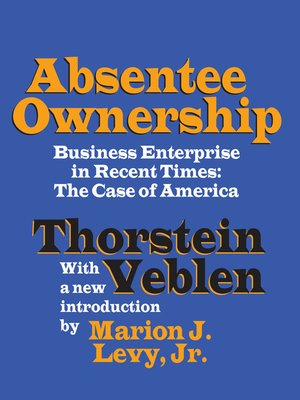 cover image of Absentee Ownership